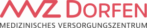 Sie sehen das Logo des MVZ Dorfen. Unter dem roten Schriftzug MVZ Dorfen ist in schwazen Großbuchstaben Medizinisches Versorgungszentrum zu lesen.